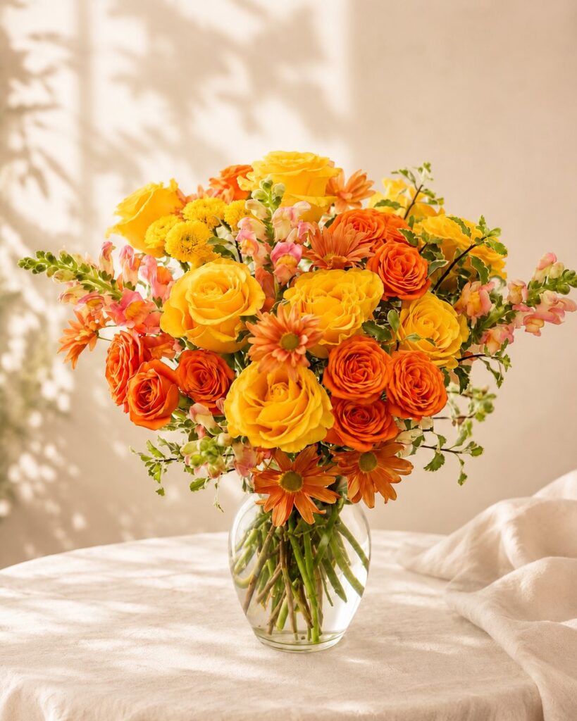 Amber Sunset, hand-arranged florals by Valley Bloom Shop, Athens TN
