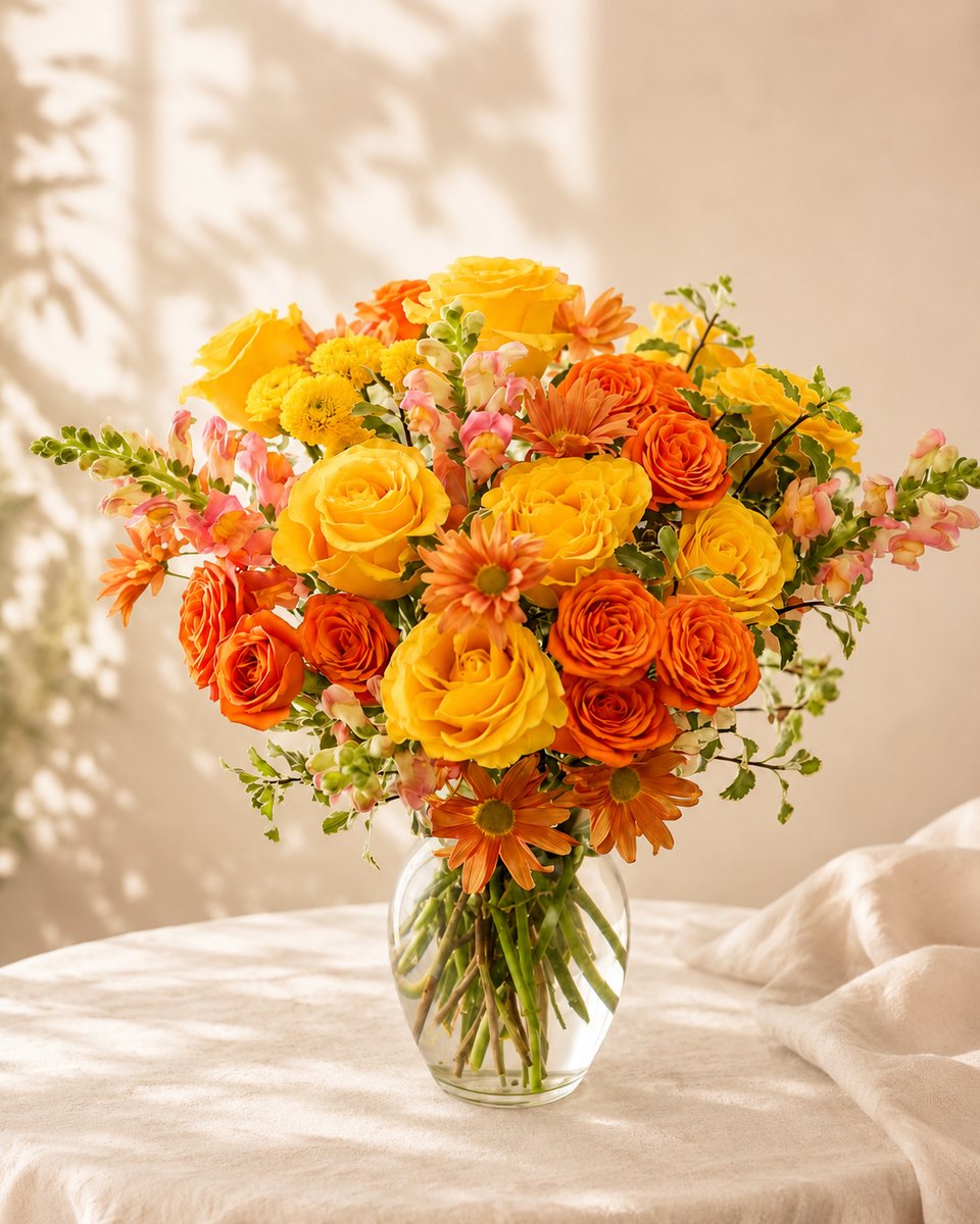 Amber Sunset — hand-arranged florals by Valley Bloom Shop, Athens TN