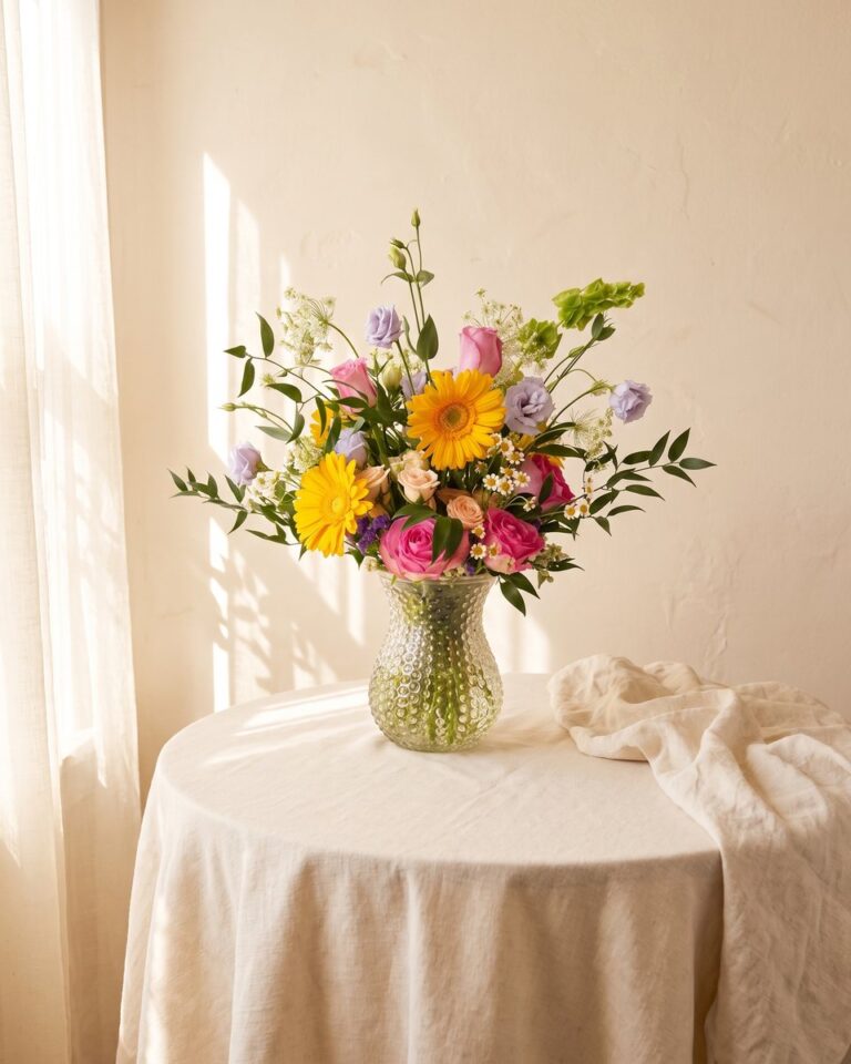 A joyful just-because mix of roses, gerbera daisies and garden blooms by Valley Bloom Shop
